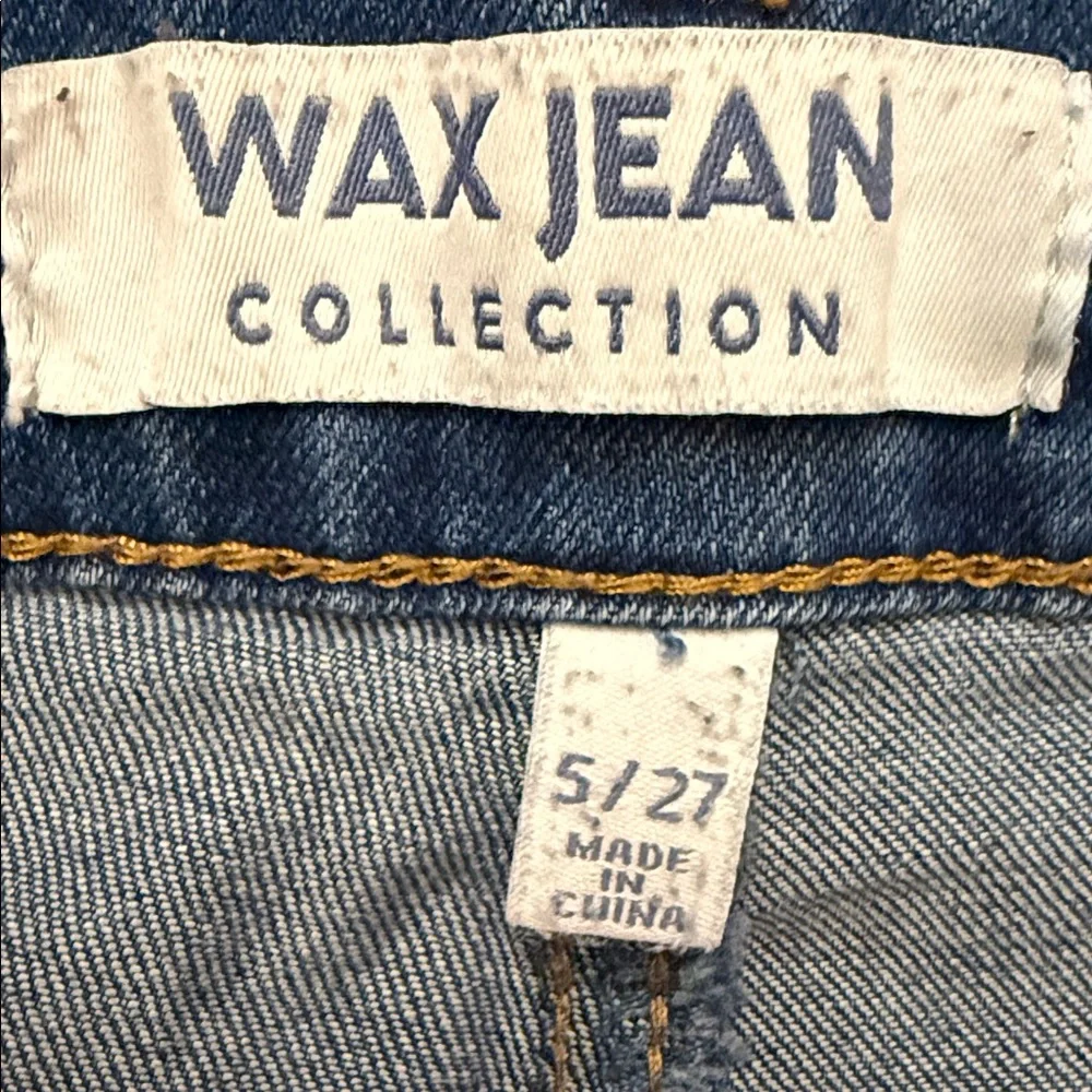 Wax Jean Wide Leg Cargo Jeans High Rise 5 27 Y2K Dark Blue Fade Streetwear
